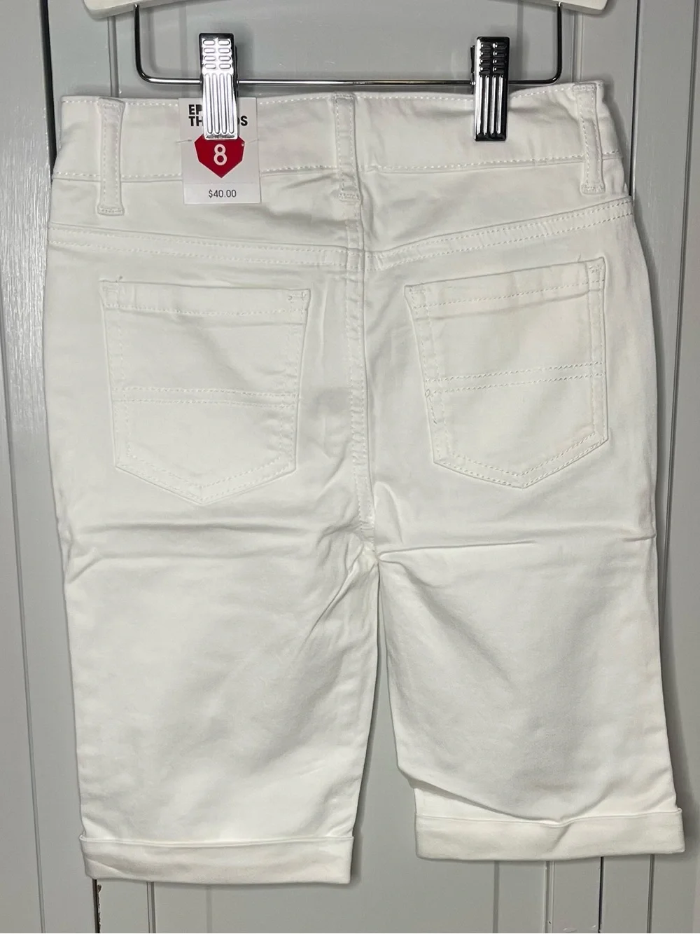 Epic Threads White Cropped Denim Bermuda Shorts